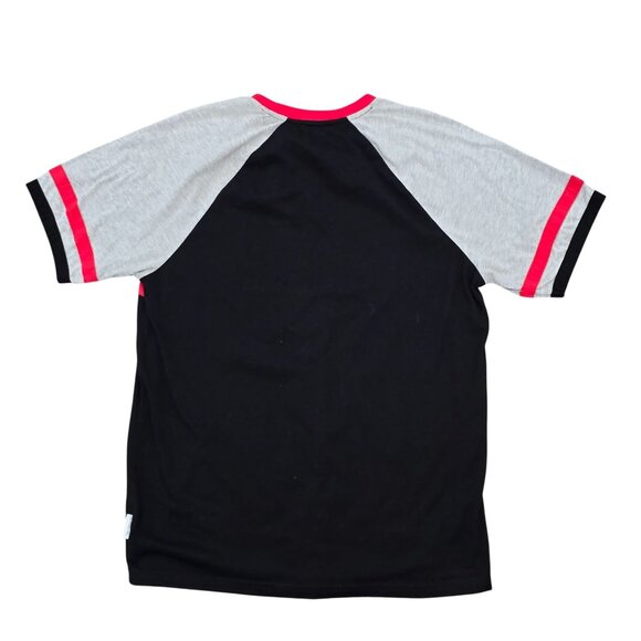 Marvel Raglan T-Shirt In Black & Gray With Red Accents & Logo super hero disney - Picture 2 of 5
